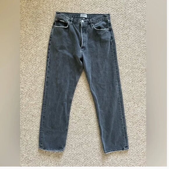 Agolde 90”s Pinch Waist Grey Jeans Button Fly size 30 - Picture 2 of 8